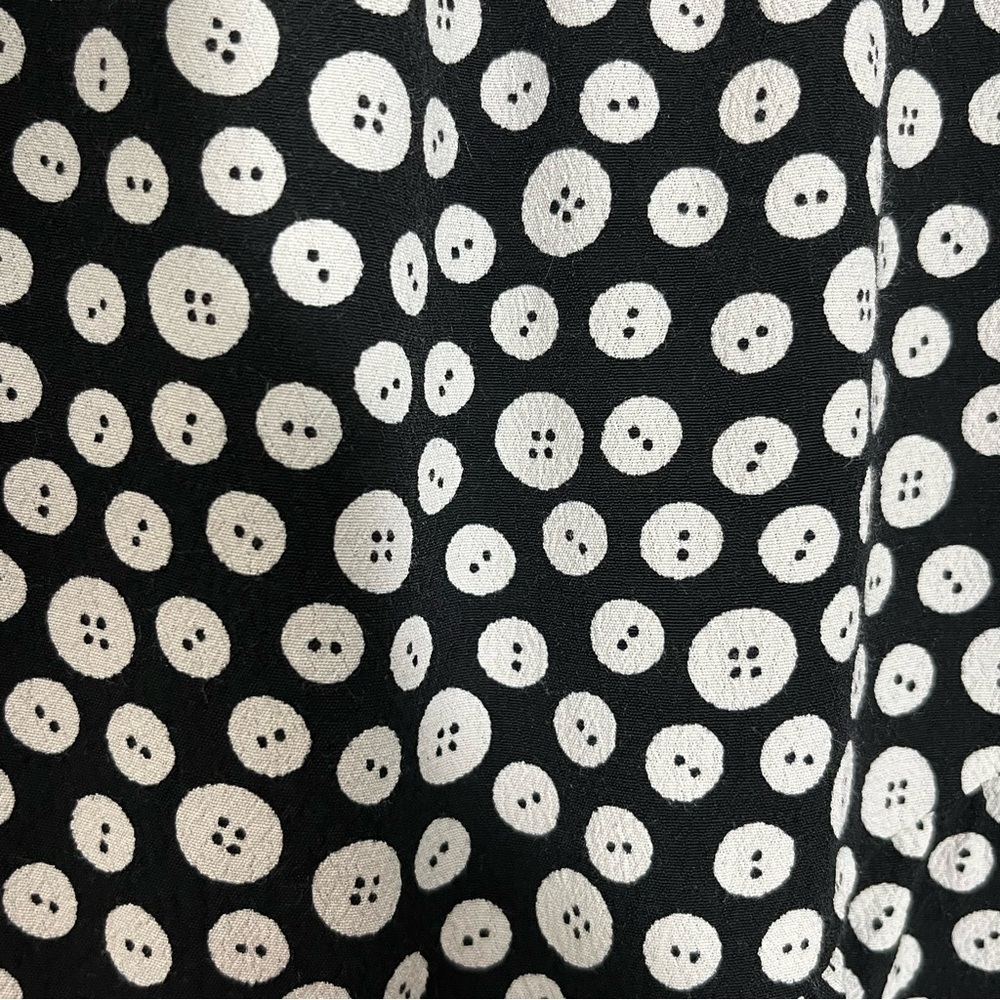 MAEVE by ANTHROPOLOGIE Button Black and white ruffle wrap Skirt | size large - Picture 6 of 8